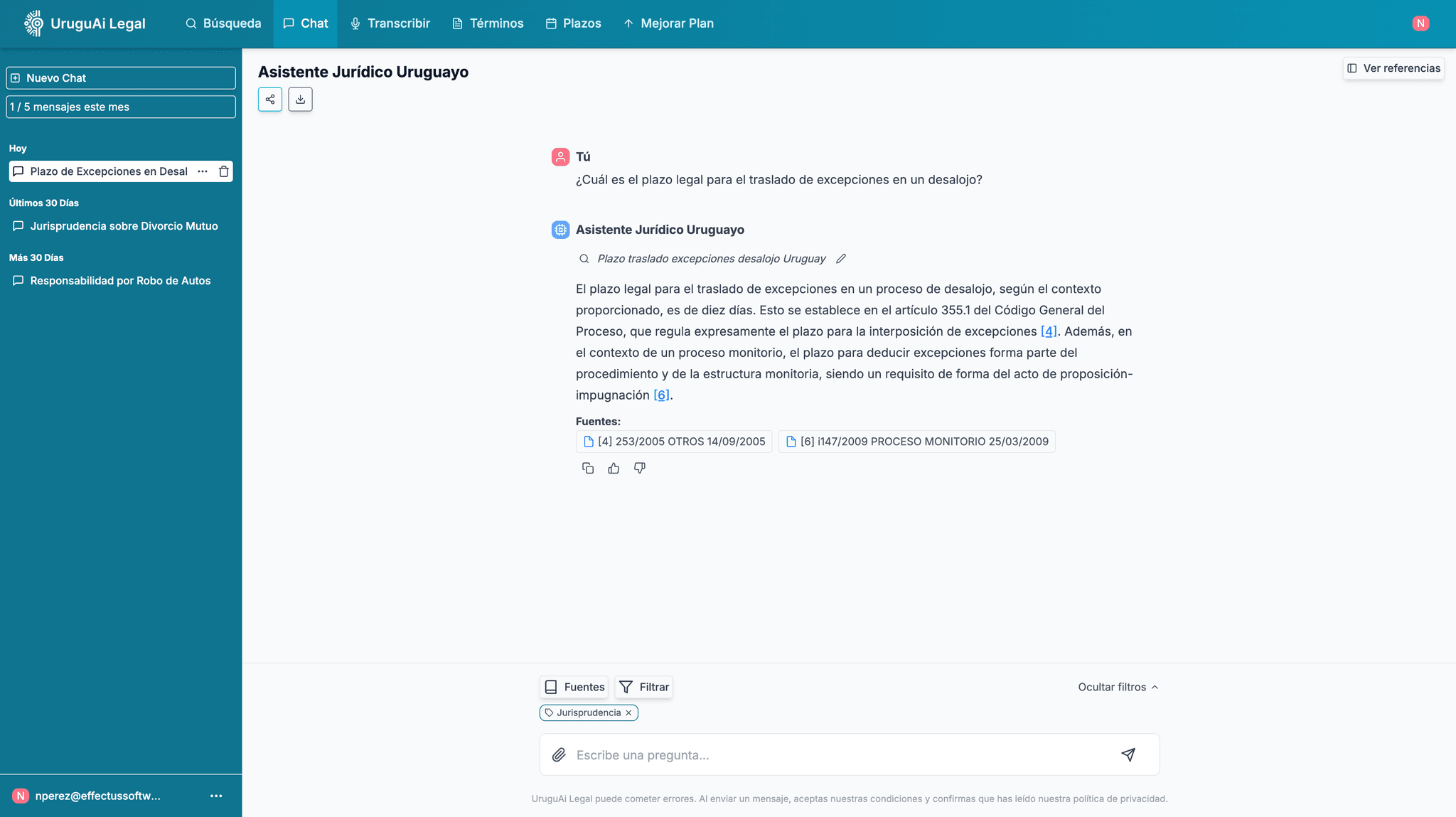 Asistente legal especializado